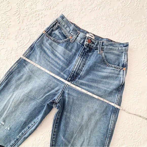 Wrangler Wild West 603 High Rise Straight Jean Retro Mid Damaged - Picture 14 of 15